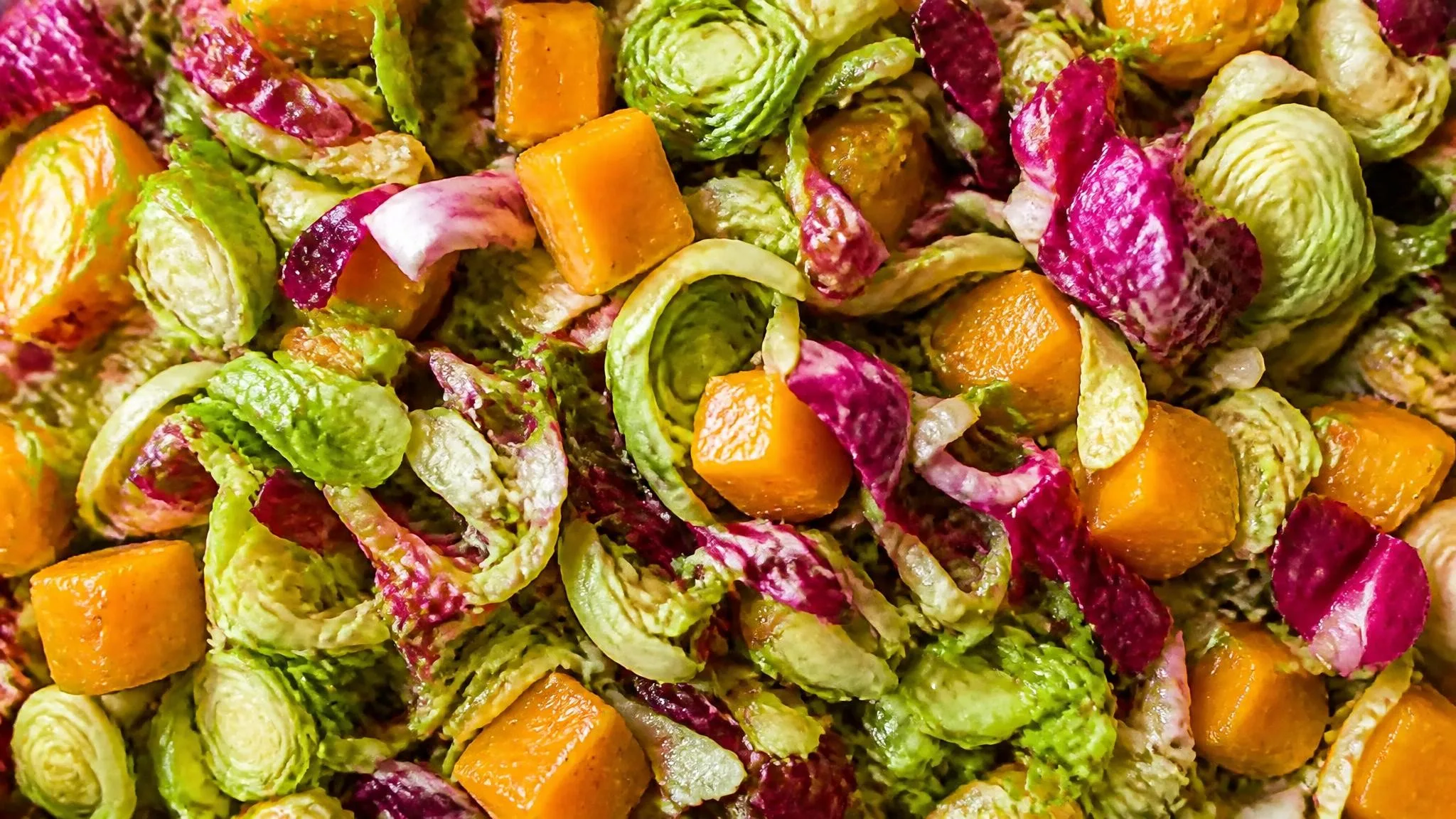 Shaved Brussels Sprout Salad with Butternut Squash