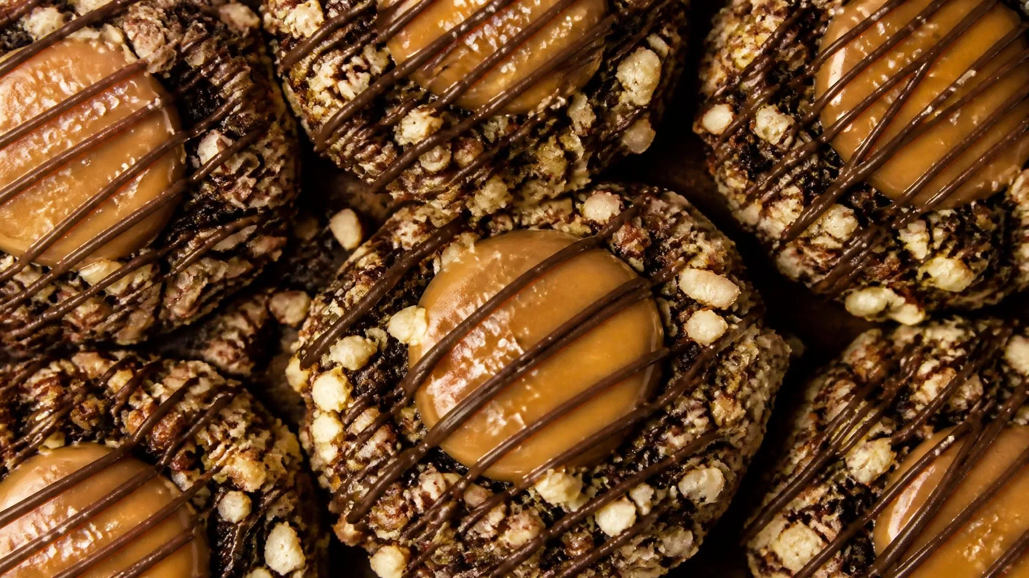 Turtle Pecan Thumbprint cookies w/ Brown Butter & Spelt